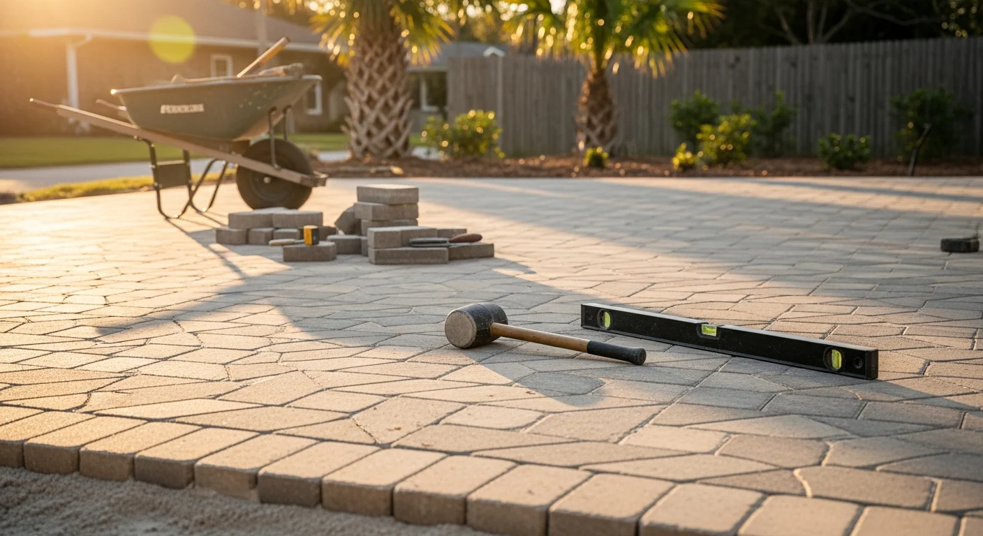 Decorative paver patio installation in Gulf Breeze
