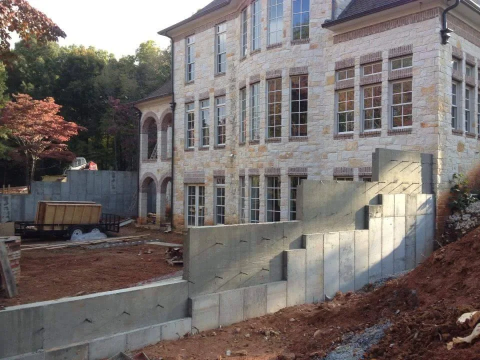 Concrete retaining wall and foundation for residential home construction in Gulf Breeze